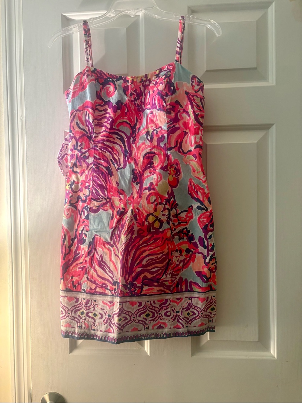 Lilly Pulitzer Shelli Serene Dress Size 2 Blue Big Escapade Engineered Tie Back